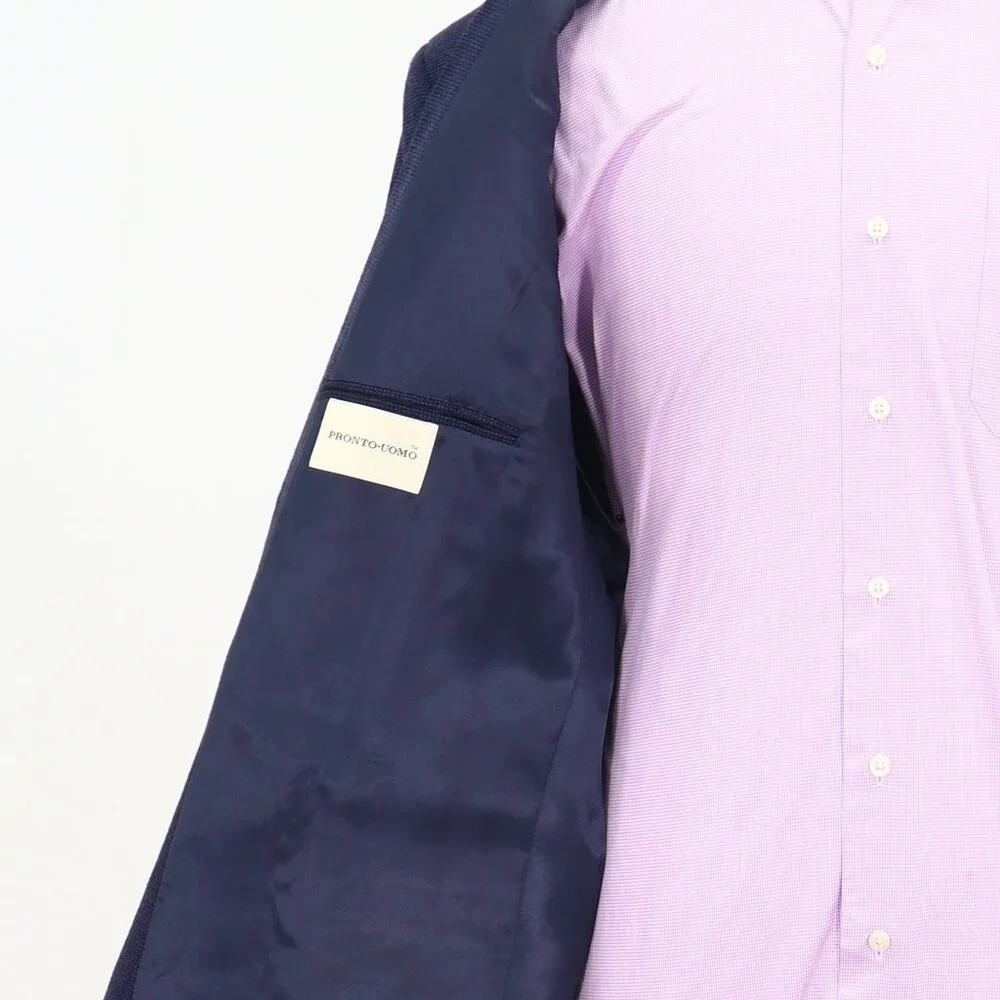 Pronto Uomo 48R Blue Blazer Sport Coat Jacket 2-Button Solid Y097
